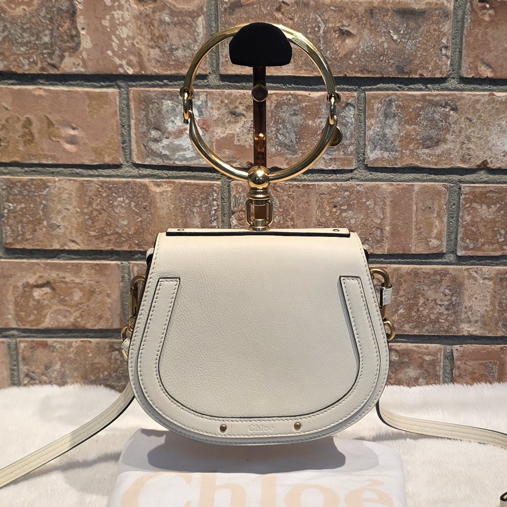 Authentic Chloe Small Nile Bracelet Bag (Off White)